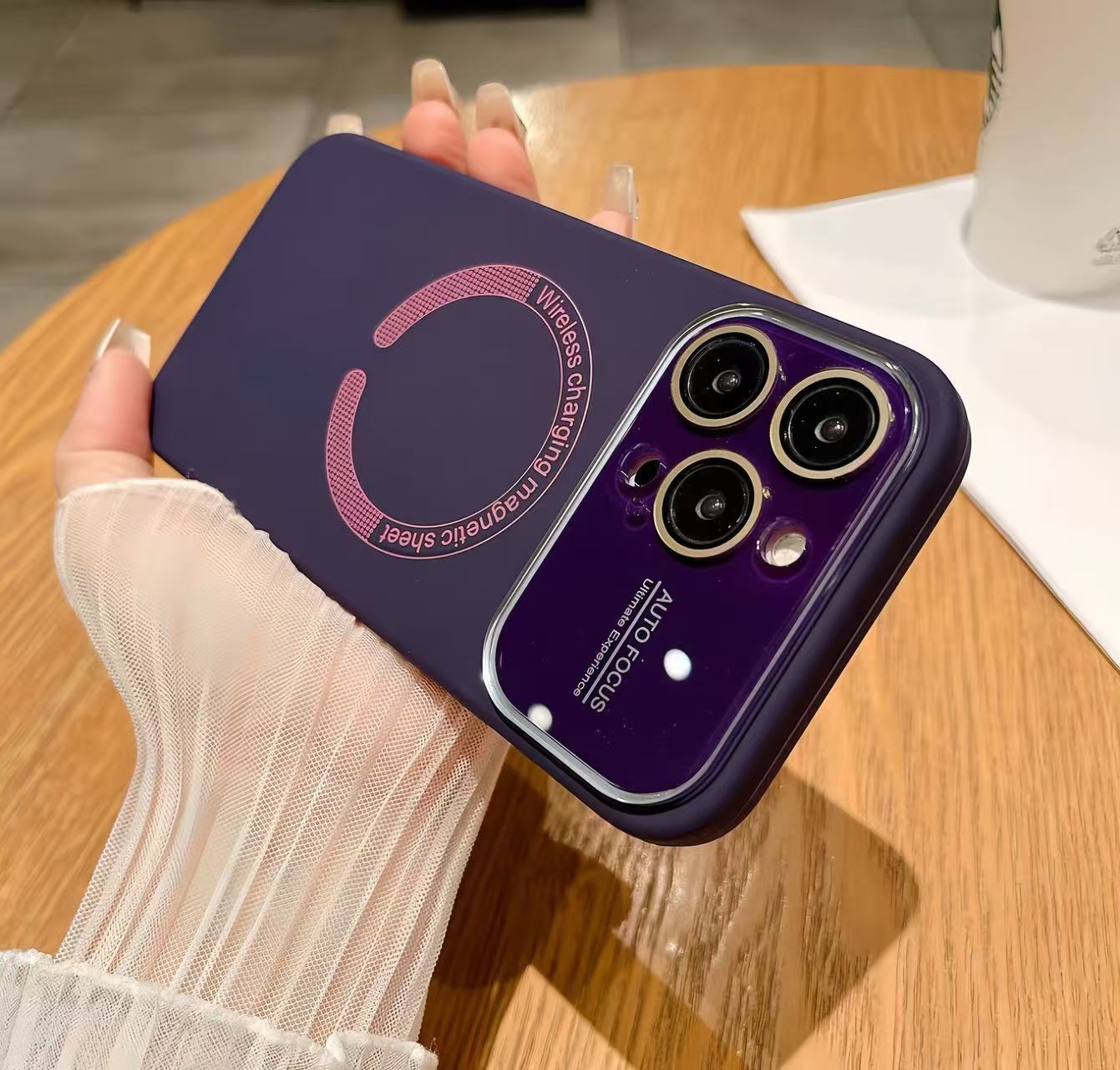 Ventana grande magnética de color sólido simple para iPhone16ProMax funda para teléfono móvil 15 Apple 14 pareja 13 nuevo