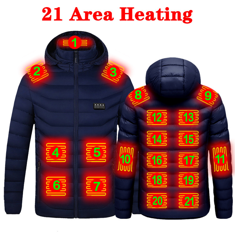 Chaqueta Térmica Eléctrica con Capucha para Hombre 19 Zonas USB de Poliéster Transpirable para Ocio image 9