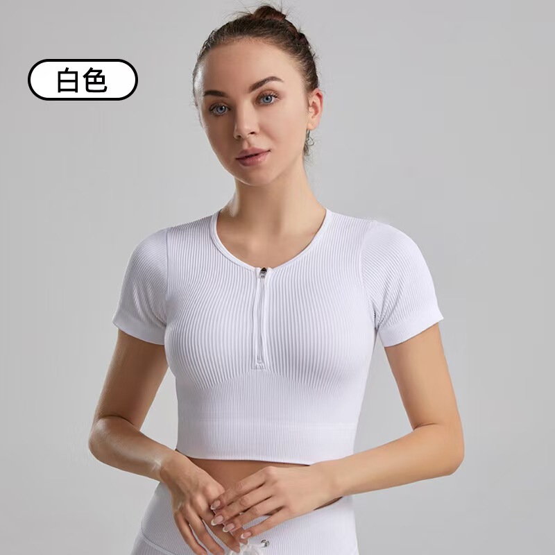 European and American Explosions European Size Zipper Fitness Sports U-Neck Bra Short-Sleeved Long-Sleeved Pants Drawstring Zipper Yoga