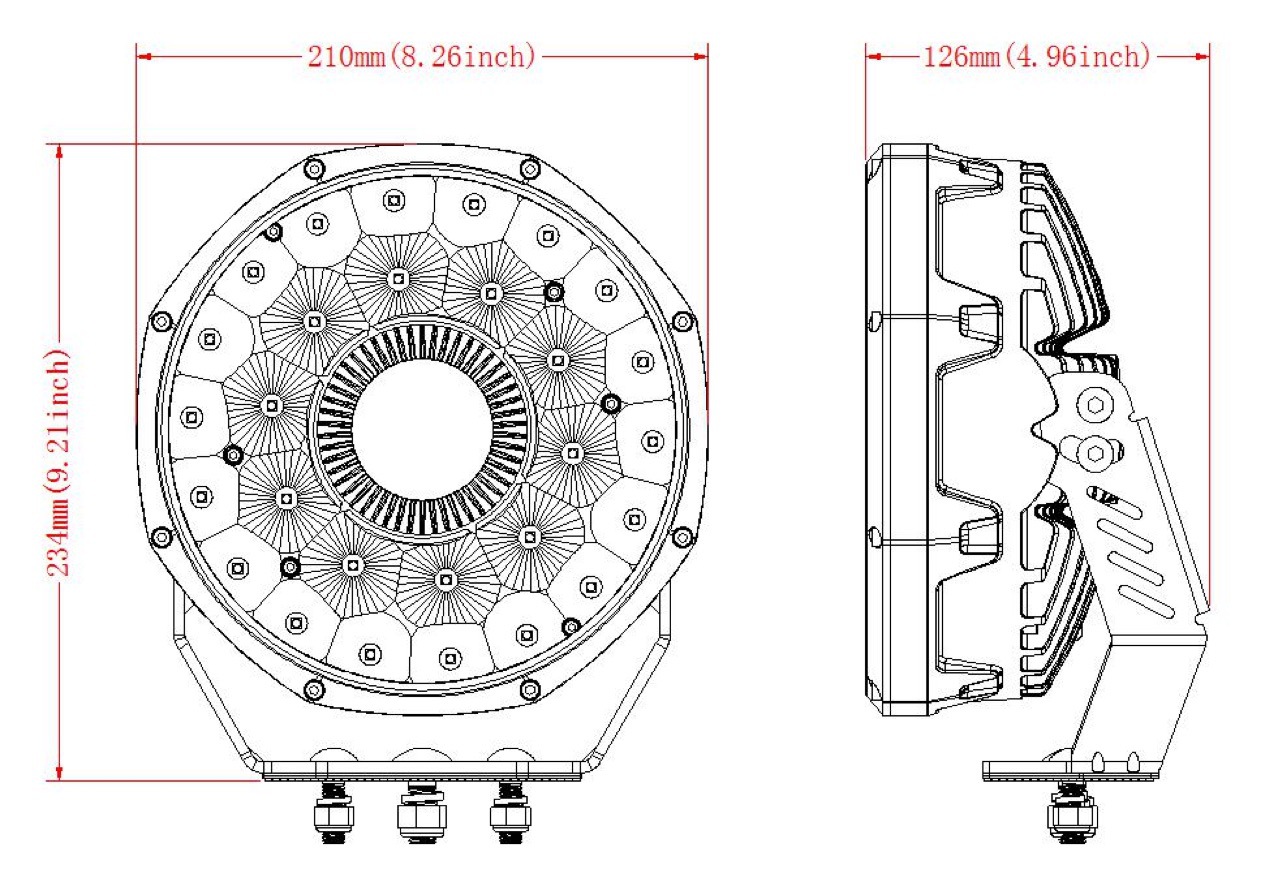 LED high-power driving lights laser lights off-road modified spotlights front bumper lights truck roof suv installation