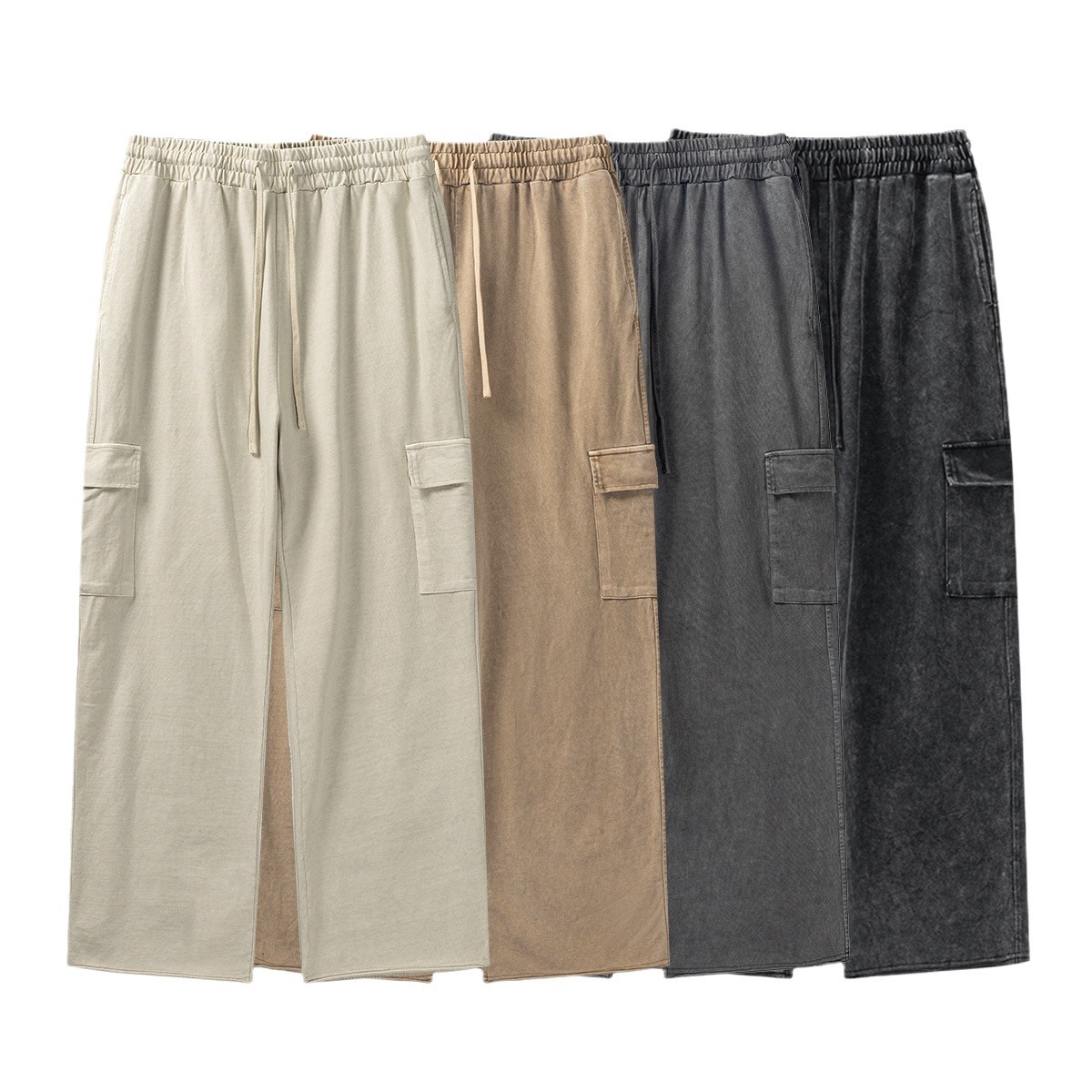 2025 primavera y verano marca de marea pantalones largos delgados de bolsillo pantalones recto pantalones de estilo callejero pantalones casuales sueltos para hombres
