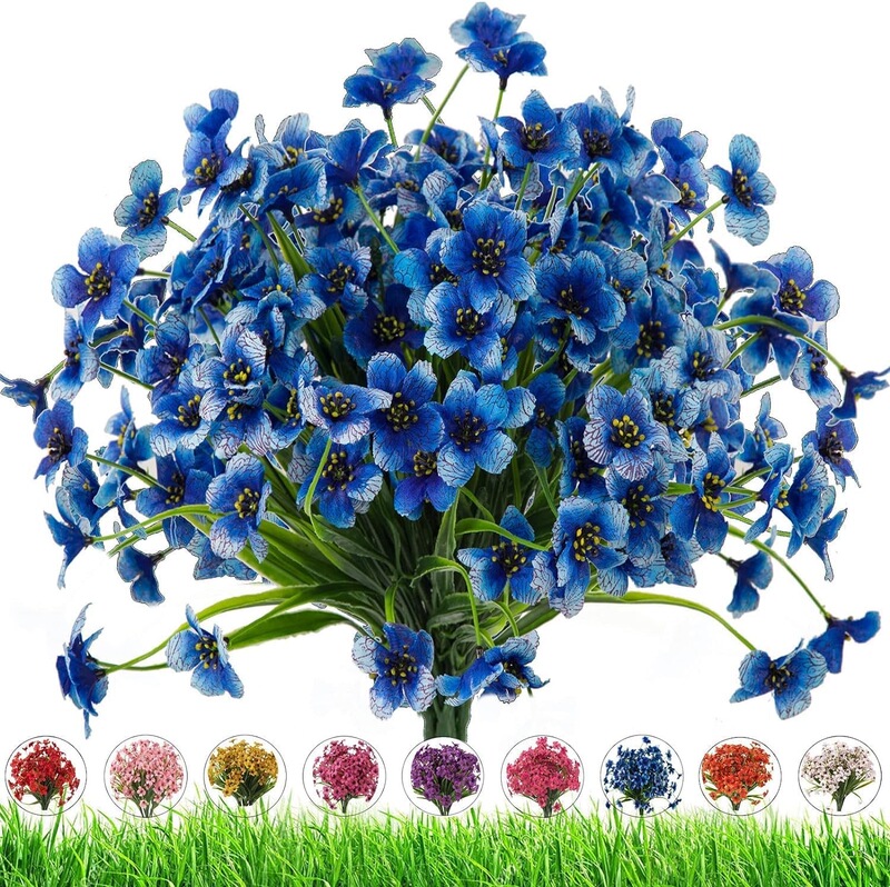 In stock Amazon wholesale simulation flower simulation green plant spring grass Violet home outdoor decoration plastic artificial flowers