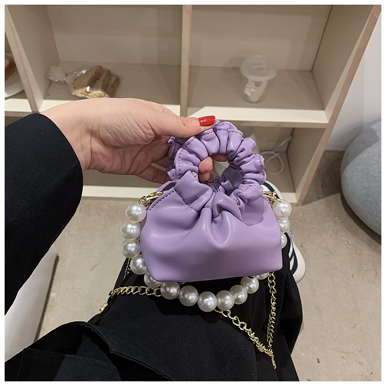 255g Weight Beading, Pearls Fashion Element Clasp Frame Closure Type Top Handle, Chain Strap Type Crossbody Bag Bags Type Casual, Daily, Shopping Occasion Pu Leather Material Solid Color Pattern All Seasons Season Kid'S Gender Cute Style Bucket Shape Kid'S Pu Leather Solid Color Cute Beading Pearls Bucket Clasp Frame Crossbody Bag 13