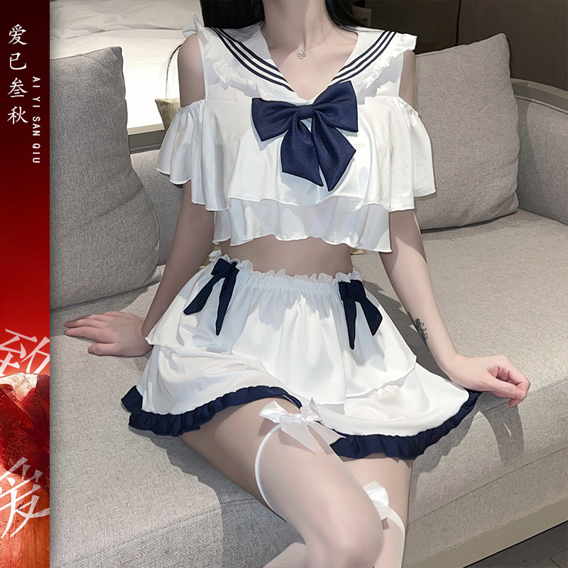 Sexy Lingerie Pure Desire Student Outfit Sexy Uniform Campus Cospaly Pure Sailor Suit Sweet Temptation Suit