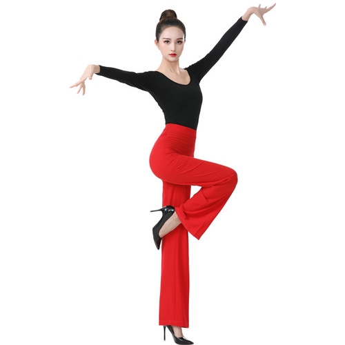 Latin dance pants for women, high-waisted modern dance pants, international standard wide-leg long pants, Guttbar clothing dance pants, dancing social attire