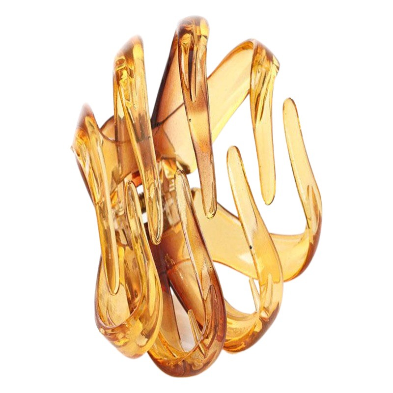 Estilo coreano horquilla de plástico de moda de las mujeres pinza de pelo acrílico pintura negra brillante sandía gran pinza de pelo fábrica al por mayor