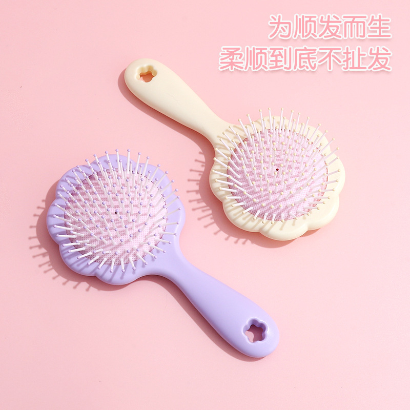 花の形のコームエアクッションコーム漫画の形の理髪コームヘアスムージングマッサージコームウェットとドライのエアバッグコーム|undefined