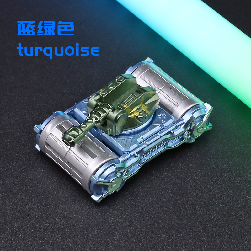 Mechanical tank, blue spinning top for finger