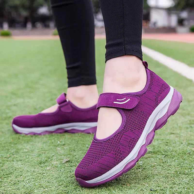 Footwear for mother, walking shoes, plus size, autumn, for middle age, soft sole