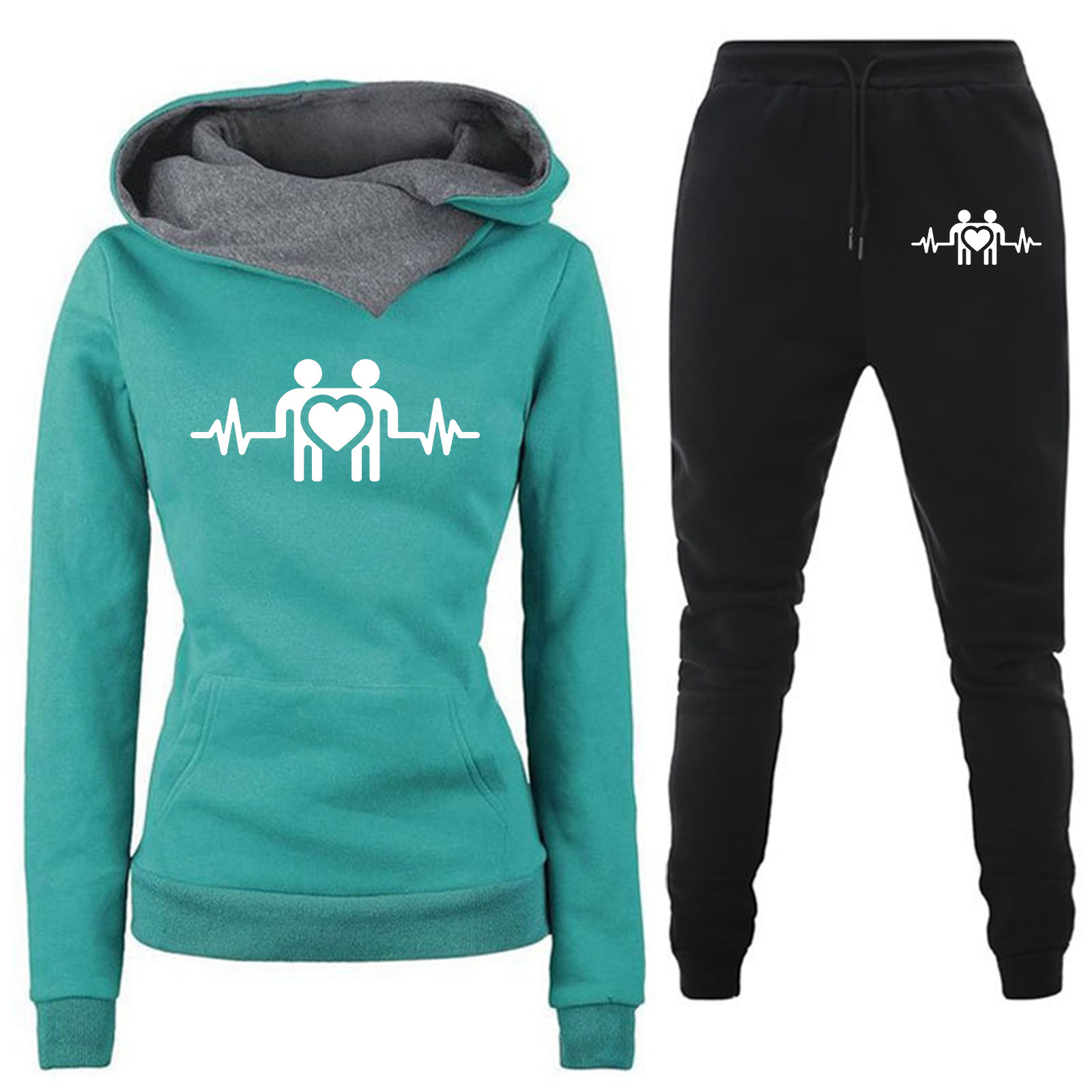 Comercio exterior transfronterizo Otoño e Invierno Nuevo traje de ropa deportiva con capucha y forro polar pantalones de suéter de mujer ropa de mujer al por mayor image 20