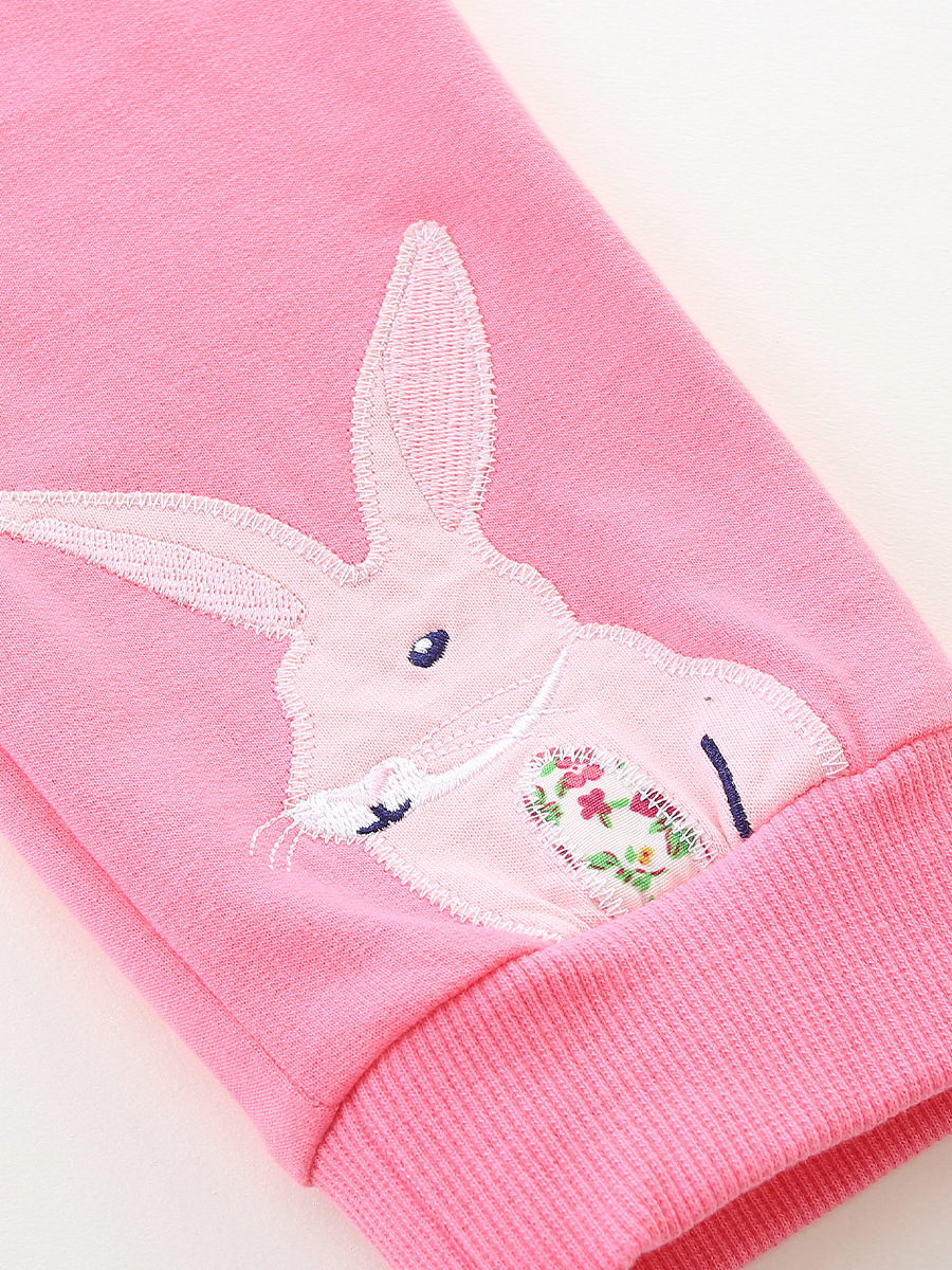 Estilo europeo y americano pantalones de niñas otoño nuevo animal pegatinas bordadas pantalones de algodón de punto pantalones deportivos para niños image 5
