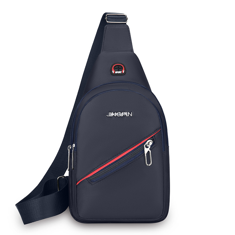 Bolsa de pecho casual coreana al por mayor mochila de tela Oxford moda mochila de hombre bolso con cremallera bolso de ocio negro