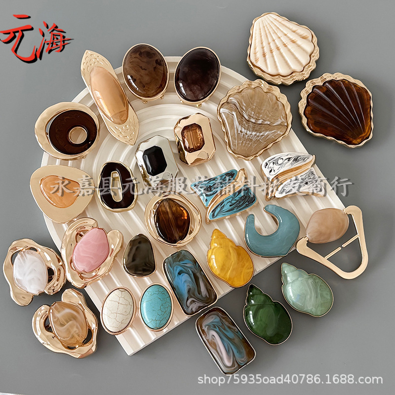 2026 European and American Spiral Swimwear Connecting Buckle Bikini Swimsuit Front Buckle Fixed Buckle Decorative Button Metal Accessories