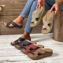 W 49115 Women's plus size wedge hollow beach sandals Ůʿ��