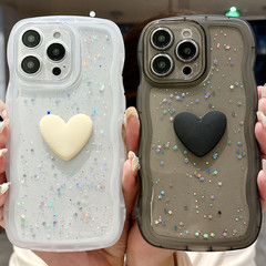 適用iphone15promax滴膠手機殼11蘋果15閃粉14透明13mini簡約6/12