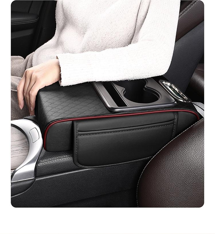 2026 New Model Multifunctional Height-Increasing Car Armrest Box Pad, Intense Coffee Color Height-Increasing Armrest Box Pad