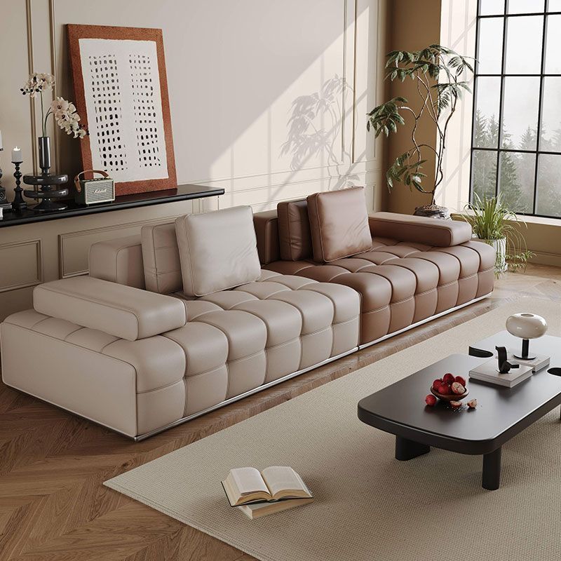 New Simple and Luxurious Lawrence Sofa Living Room Ecological Leather Sofa Large and Small Modern Simple Straight Sofa