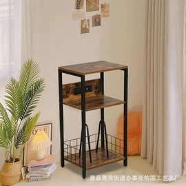 跨境实木沙发边几轻奢高级感可拖动沙发边桌卧室简约床头柜床边桌