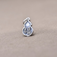 壹鹿雅S925纯银复古葫芦挂件福吊坠DIY手工编绳手链项链吊饰配件