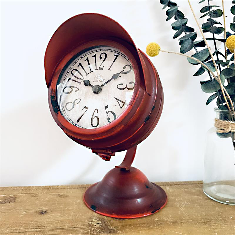 Iron Art Retro Personalized Searchlight Clock Creative Home Decoration Tabletop Clock Drop Shipping