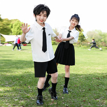 儿童jk制服夏季套装新款男童女童短袖学院风中小学生班服幼儿园服