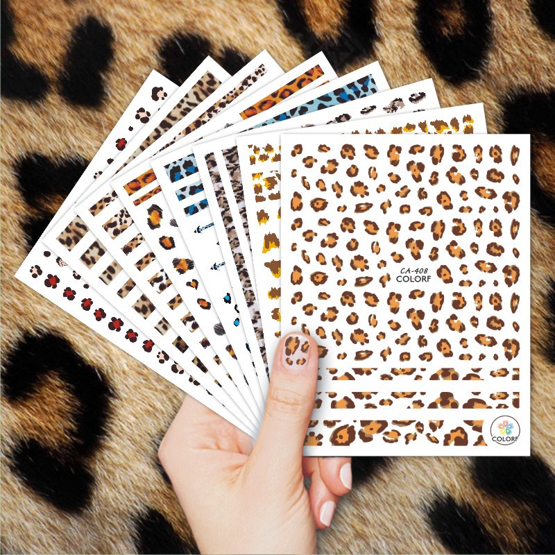 2025년 핫 아이템 CA 시뮬레이션 네일 아트 스티커 레오파드 프린트 와일드 앤 섹시 핫 세일 네일 아트 스티커