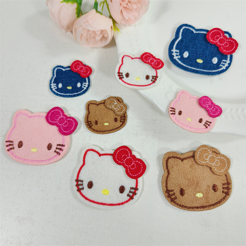 New Cute Cartoon Cat Hair Accessories Fabric Patches DIY Hair Ornaments Bangs Stickers Side Bangs Clips Hair Fragments Patch Accessories
