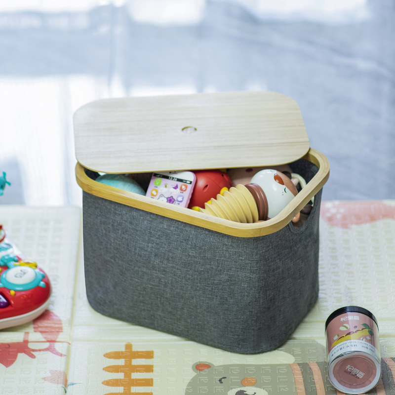 Caja de almacenamiento bolsa de almacenamiento de ropa armario del hogar de gran capacidad de ropa de gran tamaño en movimiento cesta de almacenamiento de bambú caja de organización