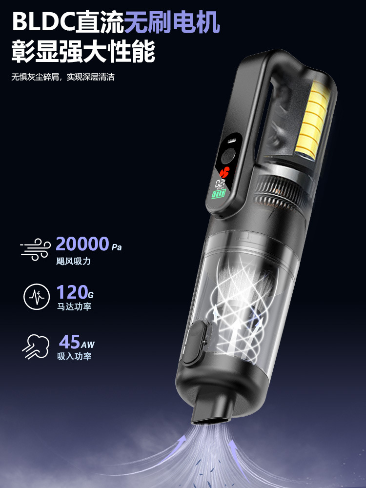 Car vacuum cleaner with high power and super strong suction, portable small handheld mini vacuum cleaner for home and car use
