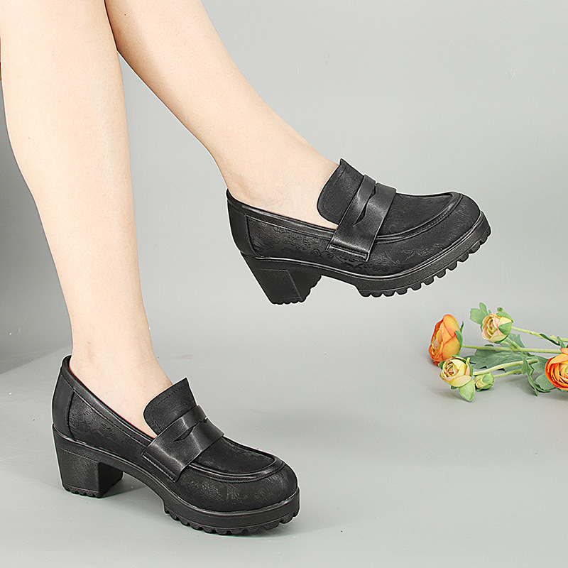 Japanese Student Shoes JK Uniform Shoes Stage Shoes Universal Lolita Lolita Leather Shoes Black Heel Shoes