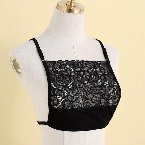 Lace strapping on the chest, covering the chest to prevent slipping, a low cut collar, low collar clothing, underwear,Detachable Dickey Collar
