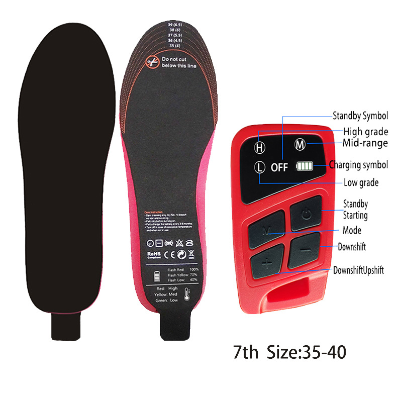 Plantillas eléctricas de calefacción transfronterizas, recargables y portátiles, calentadores de pies para exteriores en invierno para hombres y mujeres con ajuste inalámbrico de temperatura de tres niveles.