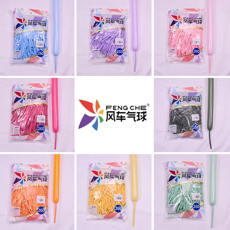 Windmill 260 Long Magic Balloons, Pack of 100, Single Color and Mixed Color Dopamine Colors for Wedding and Party Decoration