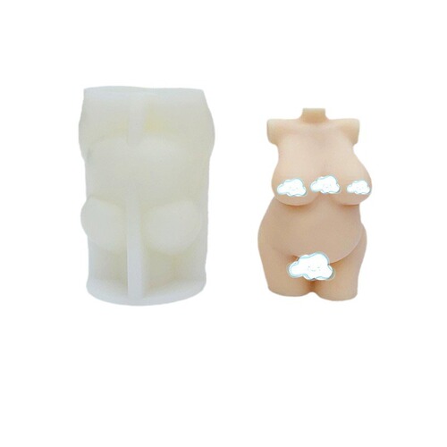 New Human Fat Woman Scented Candle Silicone Mold DIY Aroma Gypsum Ornament Mousse Cake Mold Batch