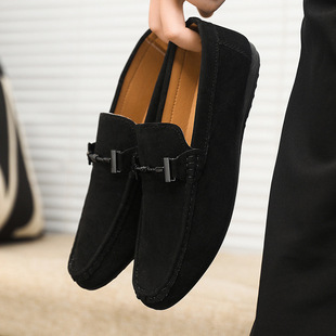 Spring and Autumn Social Boys Casual Shoes Trendy Shoes Bean Shoes Men's Lazy Shoes Foot-on Slip-on Men's Shoes Cross-border