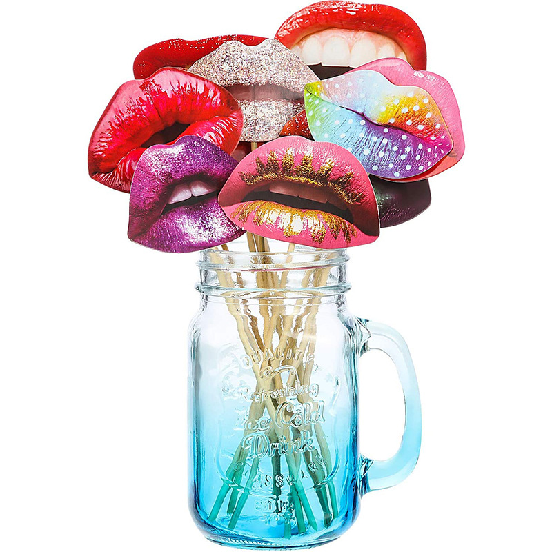 Divertido Set de 20 Accesorios para Fotos con Forma de Boca, Varias Formas de Boca, Labios, Dientes Dorados, Cubiertas para Dientes image 6