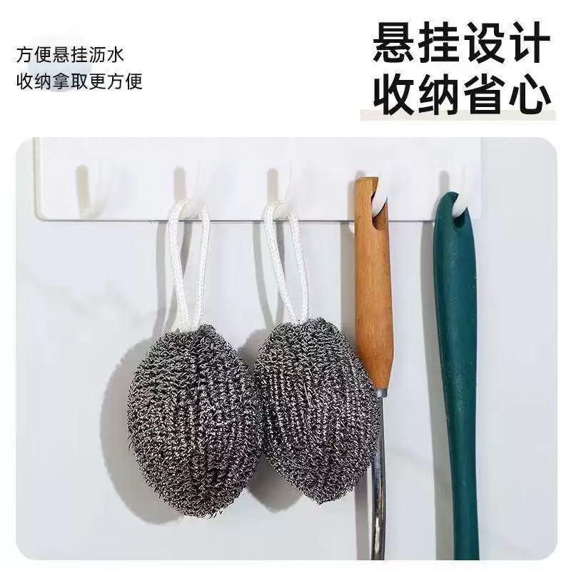ロープ付き大型暗号化スチールワイヤーボール、ステンレス製クリーニングボール、キッチンポットブラシ、食器洗いワイヤー、油汚れ加工品|undefined