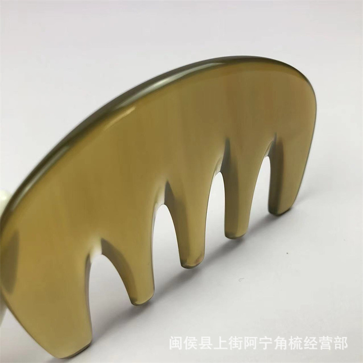 Horn Comb Massage Comb 5 Teeth Guasha Board Head Scalp Meridian Comb 9.5cm key features