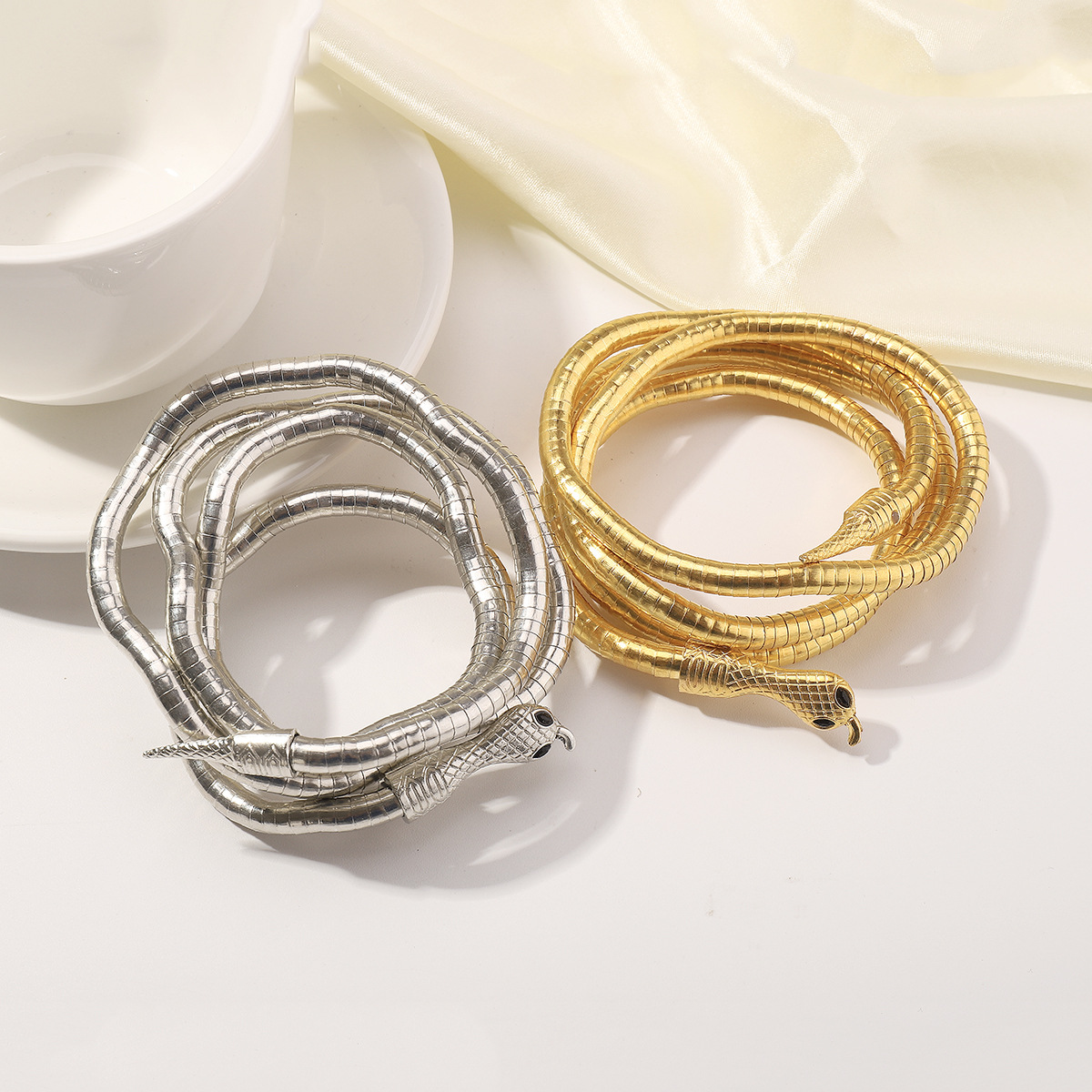 Personalised Wrapped Snake Necklace And Adjustable Bracelet Set_voghion.com