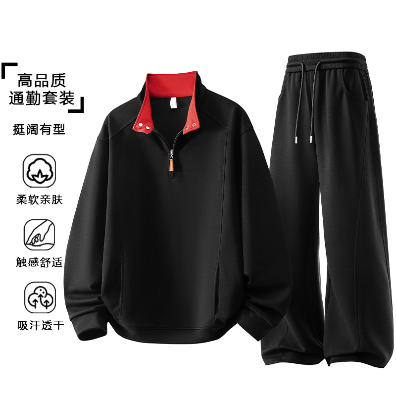 Primavera de tamaño grande, tamaño grande falso de dos piezas con solapa, suéter, pantalones largos, 2026 nueva camisa coreana, cosida, manga larga image 4