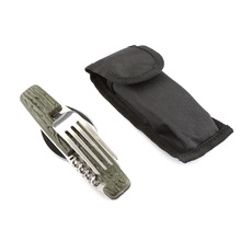 野营折叠刀叉勺组合餐具 户外露营多功能餐刀 不锈钢便携可拆分型
