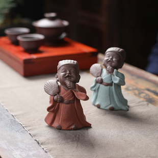 Yuxuan Purple Clay Zhuge Liang Tea Pet Liu Bei Tea Play Ornament Three Visits to Zhuge Liang Tea Player Home Decoration Tea Tray