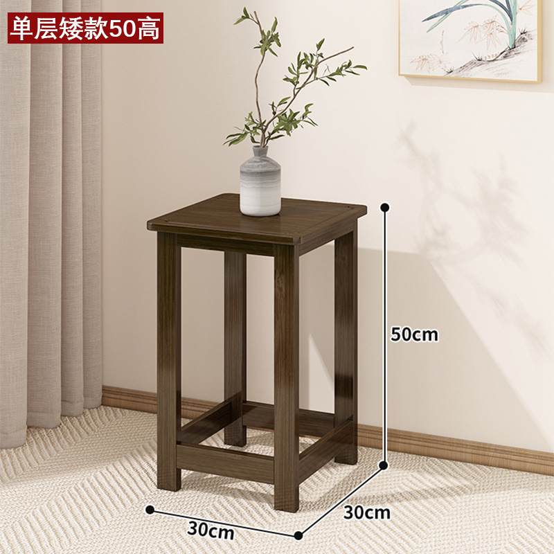 新しい中国風のフラワーシェルフリビングルーム植木鉢スタンド高フラワーシェルフ竹ログ収納ラック屋内バルコニーフラワーテーブル床置きタイプ|undefined