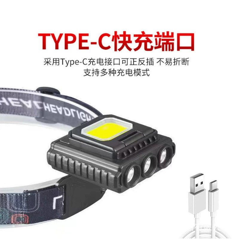 Кросс-борт новая рука чувствительная головная освещение USB зарядка длинный луч светодиод COB уличный светильник рабочий свет Riding свет