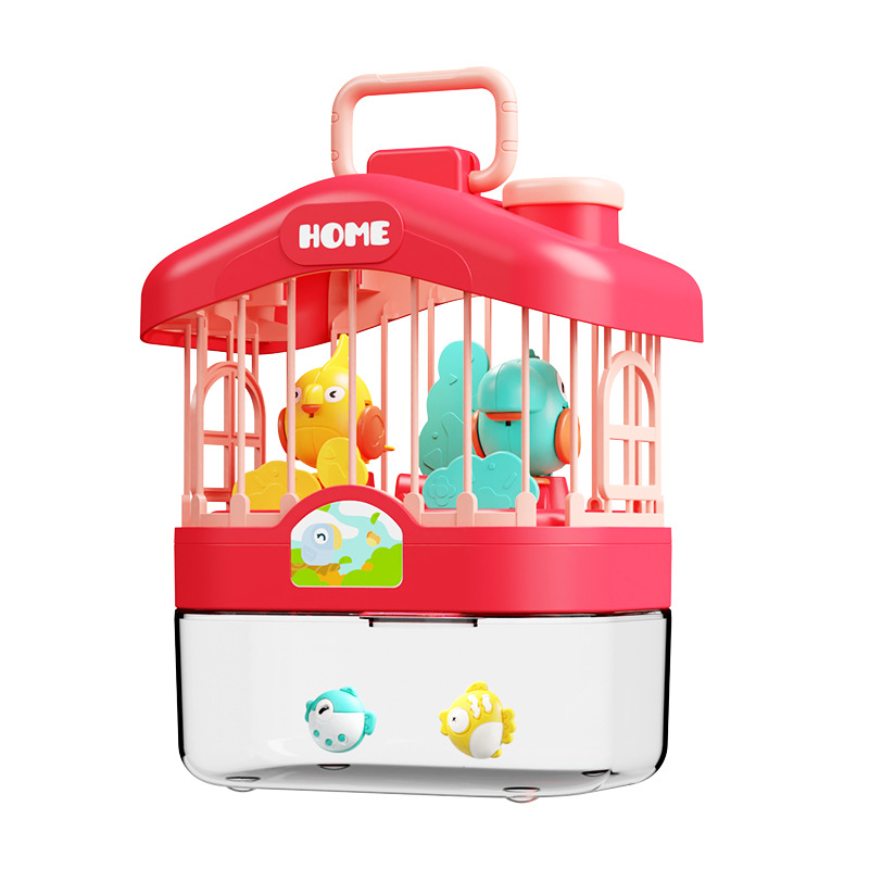 Simulación transfronteriza roer inducción llamada de cuerdas vocales iluminación jaula de pájaros acuario al por mayor Temu pájaros juguetes de niños puzzle