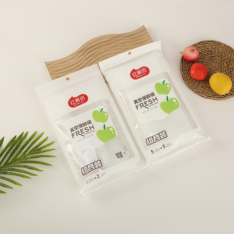 Food Vacuum Fresh-Keeping Bag Food Preservation Transparent Plastic Packaging Bag Glossy Commercial Air Compression Storage Bag