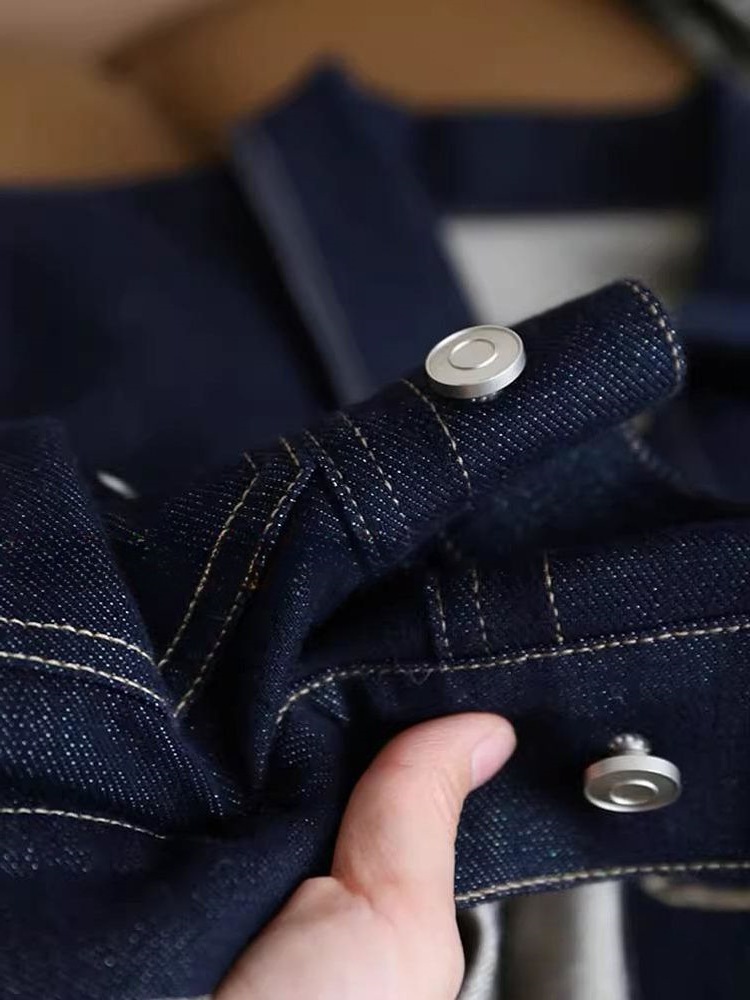 Vintage Contrast Color Workwear Denim Jacket for Women, Spring and Autumn Thin Short Style for Petite Figures, Slimming Bf Style Student Top