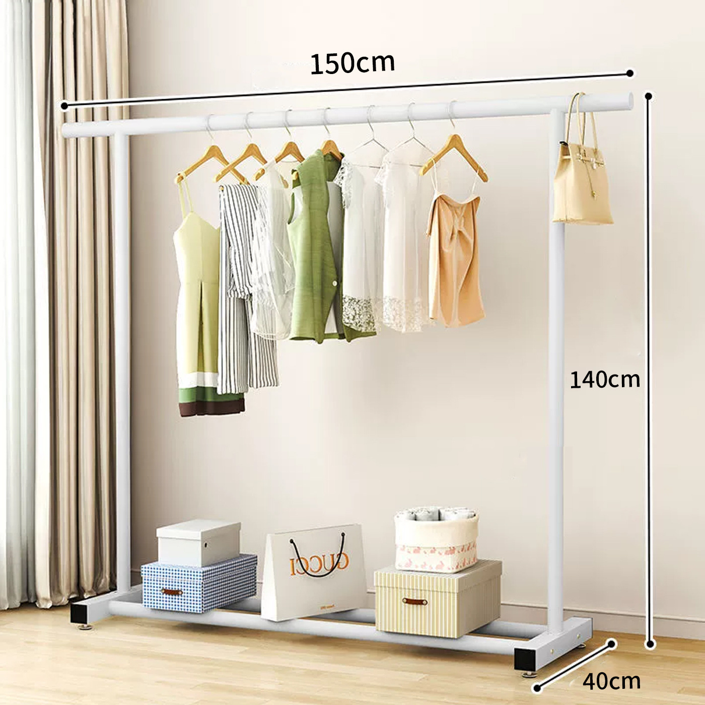 [풀메탈 볼드] 150cm 길이의 단극 - 흰색