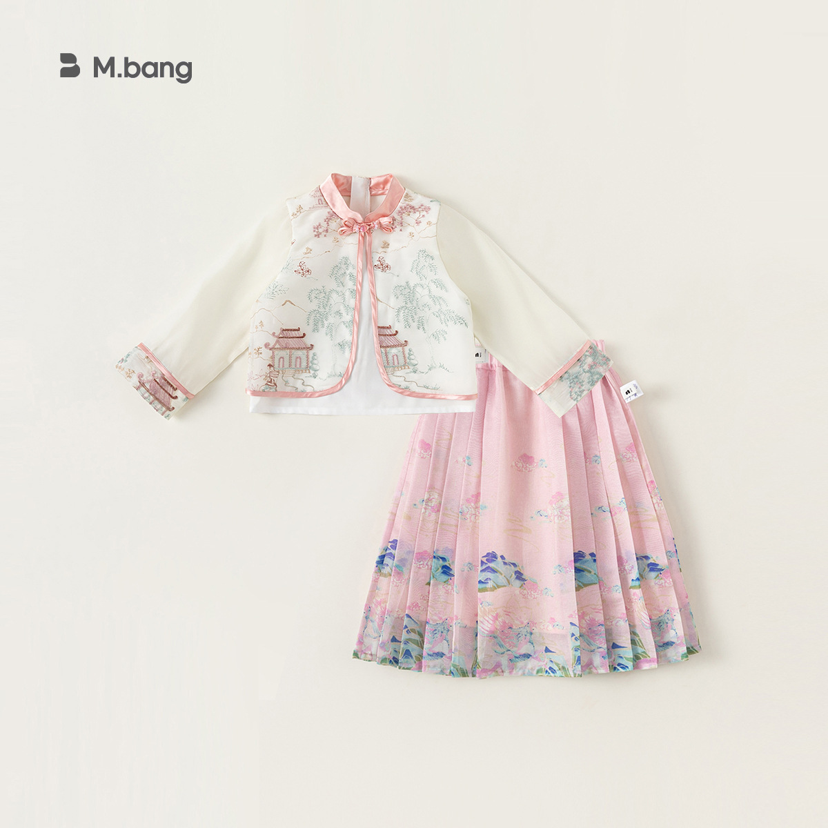 邦选童装秋款儿童衣服国风汉服节日套装马面裙女童新中式两件套