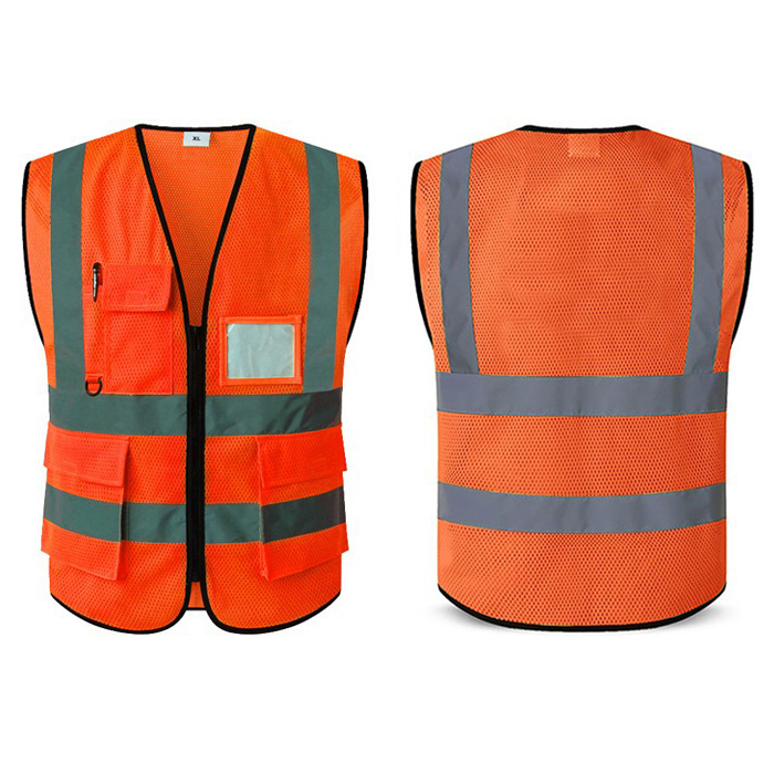 Construcción de construcción de tráfico chaleco de seguridad chaleco chaleco de trabajo chaleco de higiene ambiental chaqueta de ciclismo logotipo impresa